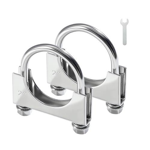 EVIL ENERGY 2" Heavy Duty U Bolt Exhaust Clamp, 2 Inch Stainless Steel U Muffler Clamps, Saddle Style, 2PCS by EVIL ENERGY - Image 7