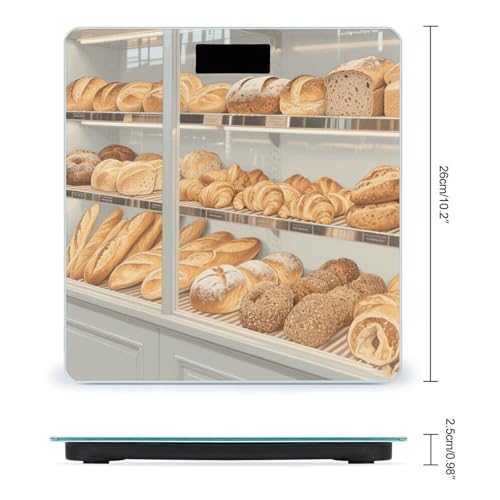Báscula digital de baño Funny Bread con vidrio templado miniatura 2