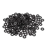  New Lon0167 100pcs En vedette Isolation ronde efficacité fiable plat nylon rondelle écartement joint de culasse torique 2 x 5 x 1mm noir(id:e5b 83 0d a4d)