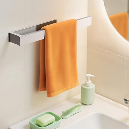 AIKER Toalleros De Baño Sin Taladro,Nuevo Mejorado Acero Inoxidable SUS304 Accesorios Baño,Engrosado Y Audaz,No Requiere Perforación Fuerte Adherencia Impermeable Y A Prueba De Óxido-40CM