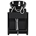 BarberPub Shampoo Bowl and Chair Set for Salon, Shampoo Backwash Station Chair for Hair Stylist, Ceramic Hair Wash Bowl Sink Unit Station for Salon Beauty Spa Equipment 9024