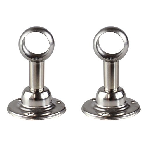 Preisvergleich Produktbild RZDEAL Gardinenstangenhalterung, Deckenhalterung, Halterung für Kleiderstanden, für Gardinen, Kleiderschrank, Edelstahl, 25 mm, 2 Stück