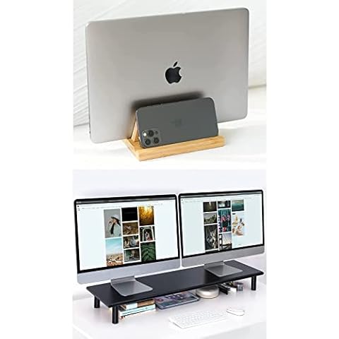 ROCDEER Vertical Laptop Stand Holder and Dual Monitor Stand Riser Bundle Cover