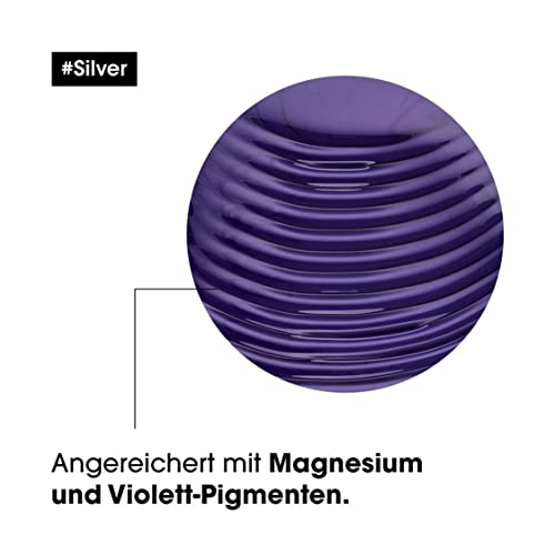 L'Oréal Professionnel Anti-Gelbstich Haarshampoo für weißes, graues & blondiertes Haar, Violett-Pigmente, Serie Expert, Silver Shampoo, 300 ml