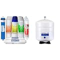 iSpring F19K75 2-Year Replacement Supply Set for 6-Stage Reverse Osmosis RO Water Filtration Systems & T32M Pressurized Water Storage Tank with Ball Valve for Reverse Osmosis RO Systems, 4 Gallon