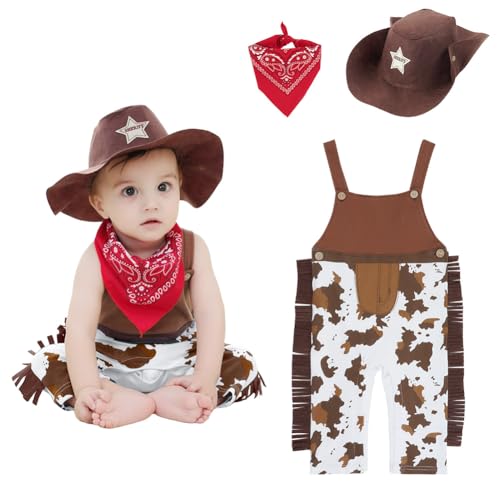 Vicloon Kinder Cowboy KostüM Set Mit Weste Hut Und Halstuch...