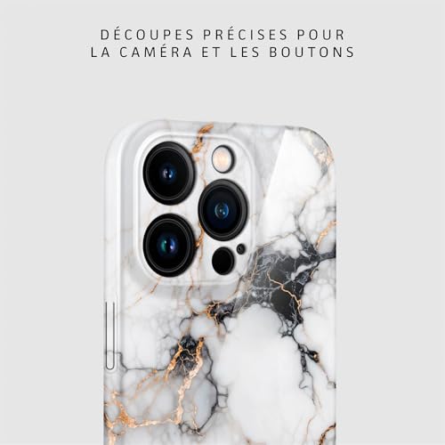 Coque iPhone 15 Pro marbre pailleté pour le quotidien et le bureau - 7