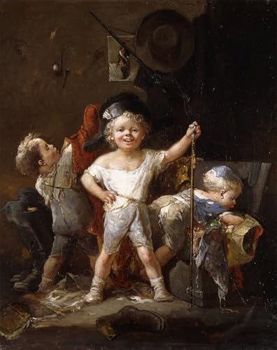 Póster de lienzo Travestirsi di Francois Louis Lanfant De Metz para decoración de interiores