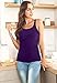 V FOR CITY Women's Tank Tops with Shelf Bra Purple Cotton Camisole Sleeveless Cami Shirts Purple L