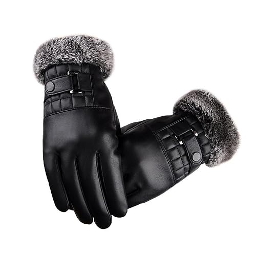 TOGEVAL Touch Screen Safe Driving Gloves Men's Insulated Windproof Gloves Fashionable Snap Design Comfortable for Wear