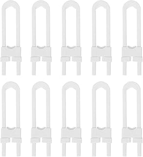 YUEWO 10Pcs Cabinet Child Safety Locks U Shaped Child Safety Latch Kid Proofing Locks Great for Baby Proofing for Both Cabinet Knob and Cabinet Handle (White)