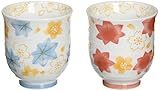 hr porzellan Mikrowelle OK KAKUSEE [Set von 2] sōichi Hiromi Porzellan Yunomi Tasse/Japanische Nishiki Cloud Muster Blau und Rot hr-713
