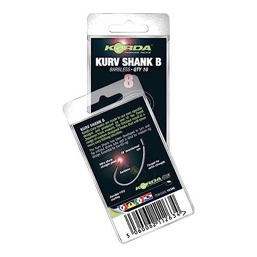 Korda Kurv Shank B Size 8/Carp Fishing Hooks