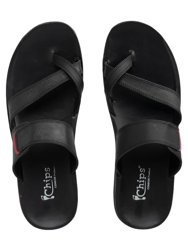 Image of Chips Men's BLACK Lightweight Slip-on Sandal Casual (HR91)
