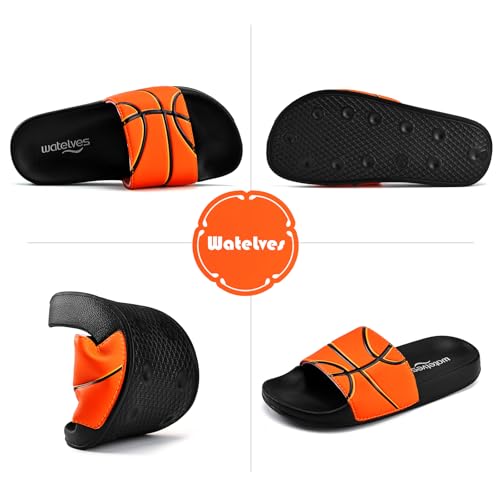 Image of WateLves Girls & Boys Slide Sandals Kids Summer Slippers Slip On for Outdoor Beach Pool Shower (Little Kid /Big Kid)