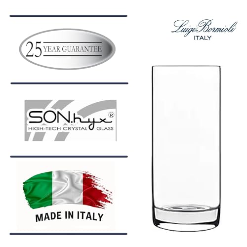 Luigi Bormioli Classico Highball Glasses, Set of 4 - 16.25oz Italian Barware Made from Break-Resistant SON.hyx Lead-Free Crystal Glass - Dishwasher Safe Drinkware for Cocktails, Water, Spirits - Image 6