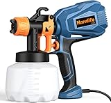 【1200ML & 400W HVLP Lackierpistole】➤HVLP-Elektro Lackierpistole mit 1200ml Fassungsvermögen, die leicht und tragbar ist und die Kapazitätsanforderungen von Spritzarbeiten erfüllen kann; Starke Leistung verbessert die Sprüheffizienz. Niederdruckpistolen verwenden Kompressorluft, um mehr Farbe auf die Zieloberfläche aufzutragen, was Ihnen hilft, den Materialverbrauch zu reduzieren und die Luftverschmutzung zu verringern.