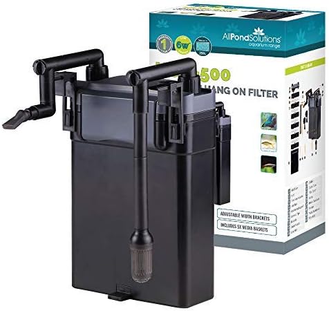 allpondsolutions HOB-500 Aquarium External Fish Tank Water Filter for Coldwater, Tropical or Marine Aquariums, for Tanks Up to 250 Litres – Includes Filter Foams, hose and Spray Bar - Full Kit.