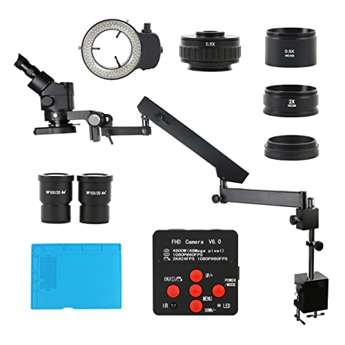 Microscope 3.5-90X Rotate Universal Articulating Arm Trinocular Stereo Continus Zoom Microscope 48MP 2K USB Camera(B 25MM Column)