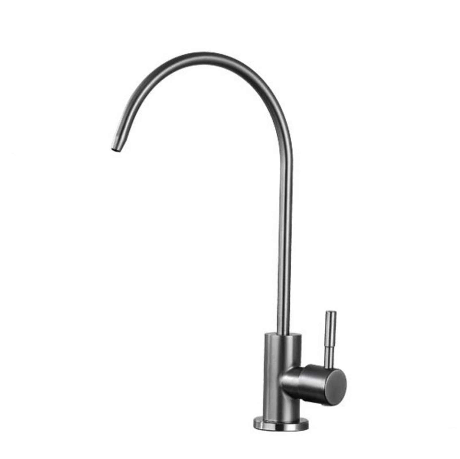 Robinet évier cuisine col de cygne avec filtre intégré en acier inoxydable