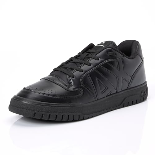 Armani Exchange Herren Duck Sneaker, Black+Black, 44 EU