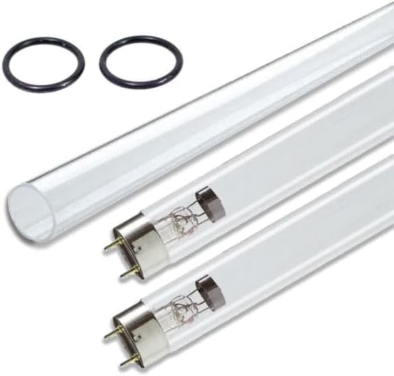 Phillips T5 8 Watt UV Lamps Replacement Bulbs and Quartz Bundle | UV Sterilisers | Ultra Violet Tube | 2 x Bulbs - 1 x Quartz- 2 x โOโ Rings