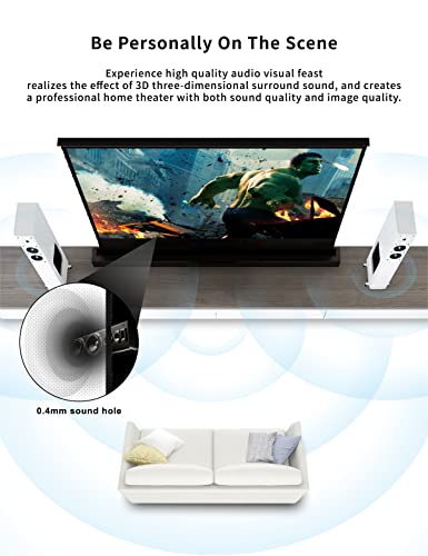 Vividstorm-4K Movie Projector Screen S 120 Inch Sound Transparent Perforated Floor Rising White Fabric 4K Hd Ready Home/Movie Theatre Work With Normal Throw Projector, Vsdstpw120H #TOP1