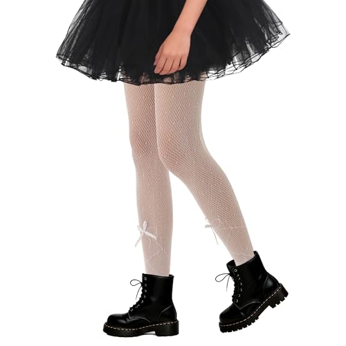 Image of Girls Lace Fishnet Tights Toddler Sheer Patterned Stockings Hollow Dance Pantyhose for Kids Halloween Tights