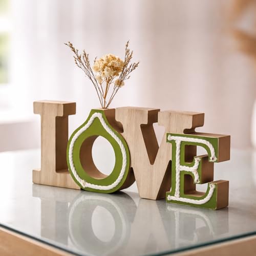 Image of CraftVatika Home Decoration Items for Living Room, Wooden Decorative Showpiece for Home Decor, Tabletop LOVE Word Sign Showpiece, Housewarming Wedding Anniversary Birthday Gift for Men Women