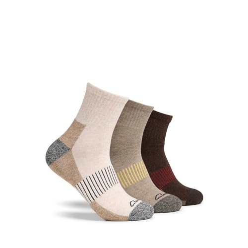 Clarks Men's Casual Half Cushion Anklet Socks 3 Pair, Stone/Khaki/Brown, Men's 7-12 Shoe2