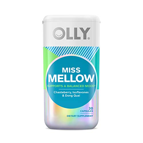 OLLY Miss Mellow Capsules, Hormone Balance and Mood Support, Vegan Capsules, Supplement for Women - 30 Count