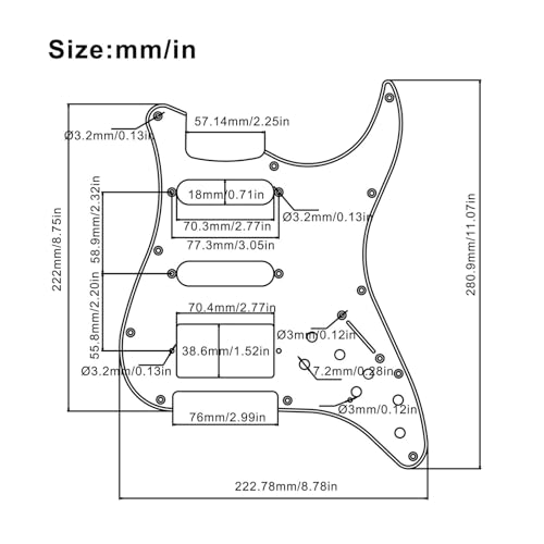 Pickguard pré câblé à haut rendement et micro double bobine SSH - 2