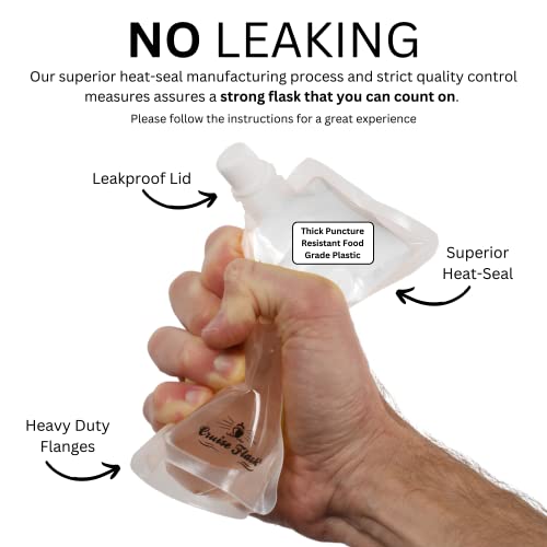 Concealable And Reusable Cruise Flask Kit - Sneak Drinks Anywhere - 1 X 32 Oz + 1 X 16 Oz + 1 X 8 Oz + 1 Funnel #TOP3