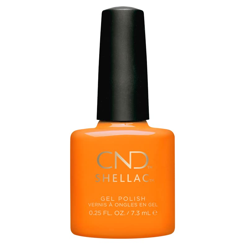CND Shellac Gel Nail Polish, Long-lasting NailPaint Color with Curve-hugging Brush, Coral/Orange/Peach Polish, 0.25 fl oz