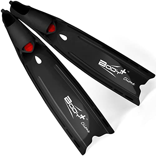 Long Angled-Blade Full Foot Fins, Spearfishing And Freediving Fin Scuba Swim Dive Booster (5.5-6.5, Black-B) #TOP1