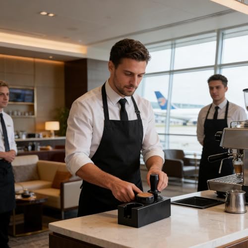 Station de tassage de café pour éviter les glissements sur le comptoir