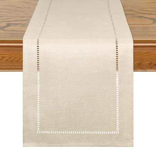 LOMOHOO Camino de Mesa Rústico de 72 Pulgadas - Bohemio de Lino y...