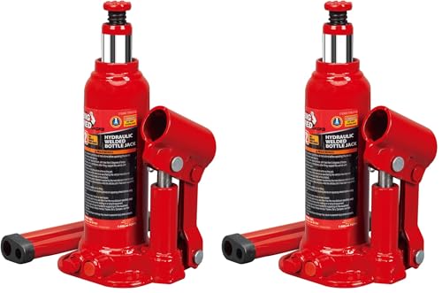Image of BIG RED T90203B Torin Hydraulic Welded Bottle Jack, 2 Ton (4,000 lb) Capacity, Red (Pack of 2)