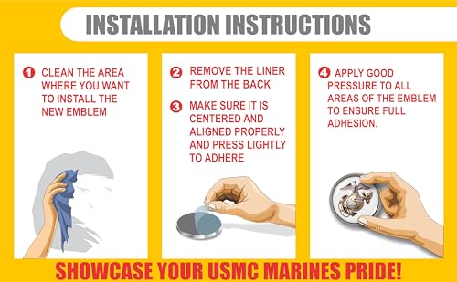 Image of BestLicensePlateFrames - USMC - The Eagle, Globe, and Anchor 3D Domed CAR Emblem Badge Sticker Chrome Plastic Bezel - Official U.S. Marine Corps Licensed Product