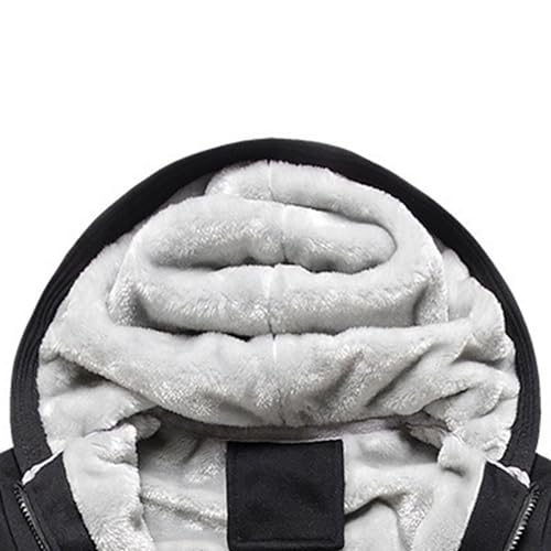 Men's Winter Full Zip Hoodie Winter Sherpa Lined Zipper Sweatshirt Heavyweight Fleece Thick Hooded Jacket2