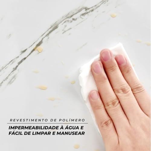 Kit 10 Placas Adesivas Mármore Parede 3d Porcelanato Lavável (Branco)