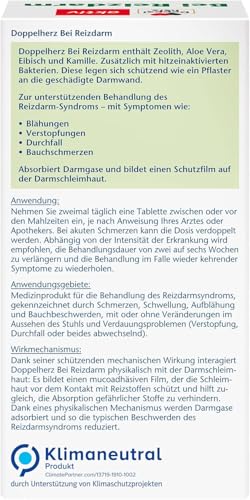 Doppelherz Bei Reizdarm – Medizinprodukt zur unterstützenden Behandlung des Reizdarm-Syndroms mit Symptomen wie Blähungen, Verstopfungen, Durchfall, Bauchschmerzen – 60 Tabletten