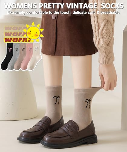 Image of IIG 3-5 Pairs Womens Super Thick Warm Winter Crew Socks Cute Fashion Knit Cozy Socks Gifts for Women