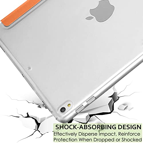 Image of DuraSafe Cases for iPad 10.5 Inch 2017 Air 3 2019 [ PRO 10.5 Air 3rd Gen ] A1701 A2152 A2123 MUUL2HN /A MUUK2HN /A MUUJ2HN /A MQDX2HN /A MQDY2HN /AiPad Cover with Translucent Frosted Hard Back - Orange