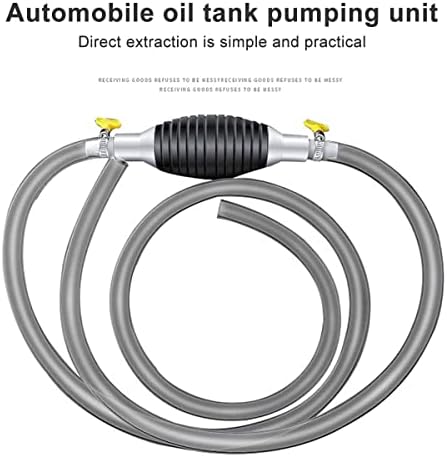 Siphon Fuel Transfer Pump, Hand Transfer Fuel Pump with 2m Syphon Hose Portable Manual Car Liquids Gas Transfer Pump Siphon Hand Pump Siphoning Kit for Gasoline/Fuel/Liquid/Water Transfer