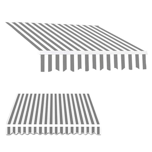 Tela de repuesto para toldos retráctiles de 2,5 m, 3,5 m, 4 m, 5,5 m, parasol para exteriores, para restaurantes, balcones y patios (rayas 1 240 x 200 cm)