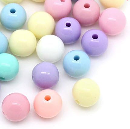 500 Pastel Acrylic Round Beads 6mm Hole 1.5mm Childrens Beads J28558V