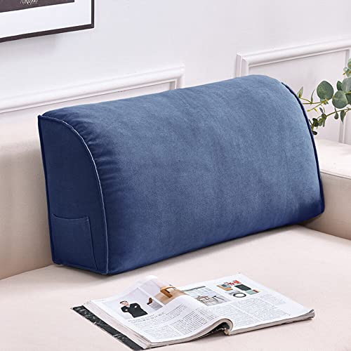 Uencounter Wedge Pillows Headboard Reading Pillow Backrest Pillows Sofa Waist Cushion For Daily Use(Dark Blue,23.62Inch*13.78Inch*7.87Inch) #TOP1