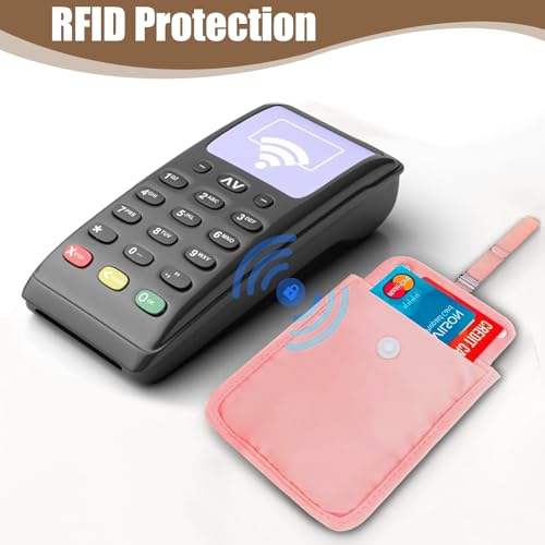 Image of Wallet, RFID Washable Hidden Bra Wallet-2PCS Adjustable, Credit Cards & Money & Valuables with Adjustable Elastic Neck Strap Suitable for All Bra Sizes -Anti-Pickpocket Travel (Khaki and pink)