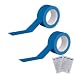 Produktbild DEWEPRO 2 Stück ROCOL® EasyTape Markierungsband in Blau 50mm x 33m - hoch belastbares, selbstklebendes PVC-Band - inkl. 2 Stück SingleScrubs Reinigungstuch